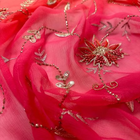 Pink Ombre Jaal Saree