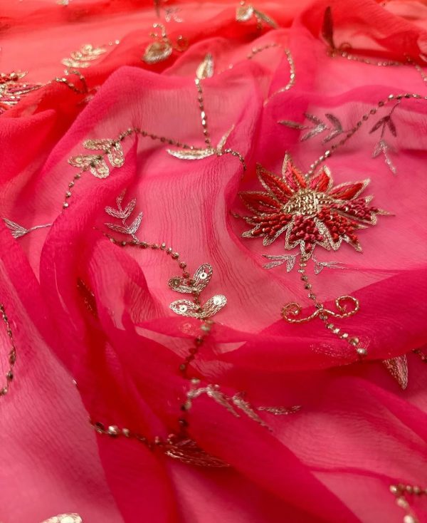 Pink Ombre Jaal Saree