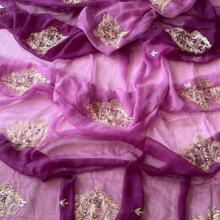 Lavender Pure Chiffon Saree