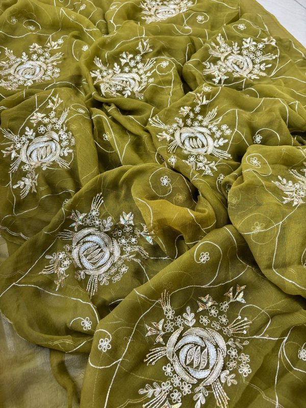 Mehndi Green Saree